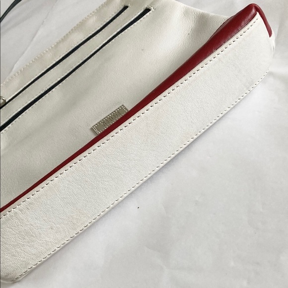 GIUDI genuine leather shoulder bag in white and maroon Made in Italy - Picture 5 of 14